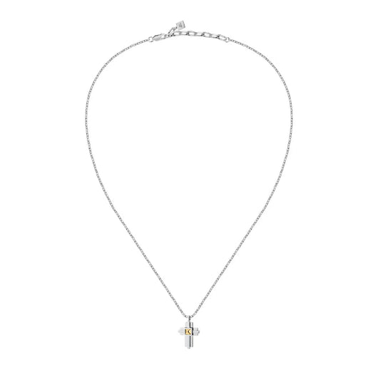 Collana da uomo Morellato in acciaio e oro 18kt sulla croce MISURA UNICA