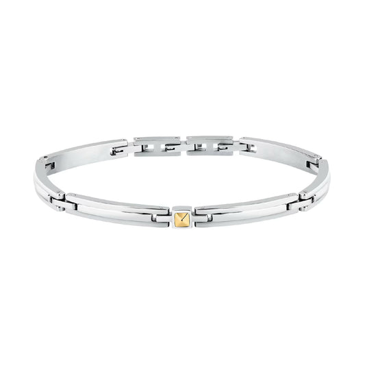 Bracciale da uomo Morellato in acciaio e oro 18kt al centro