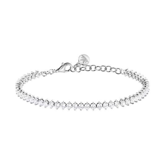 Bracciale tennis Morellato in argento con zirconi bianchi Regolabile 16-19 cm