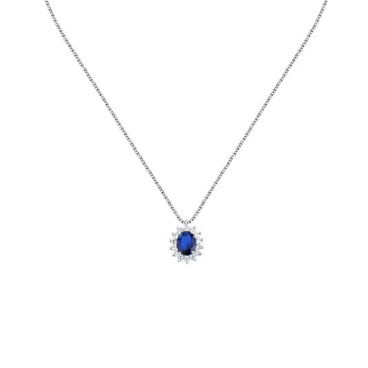 Collana Morellato in argento con pendente di zircone blu MISURA UNICA