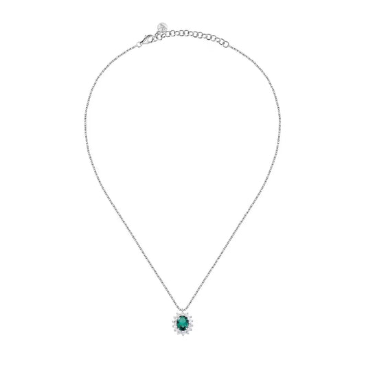 Collana Morellato in argento con pendente di zircone verde MISURA UNICA