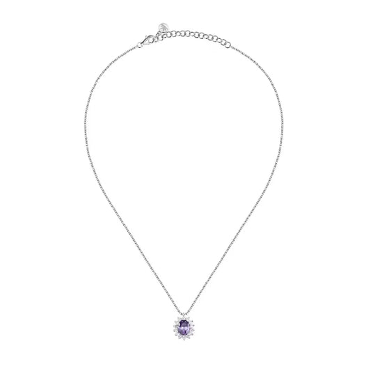 Collana Morellato in argento con pendente di zircone viola MISURA UNICA