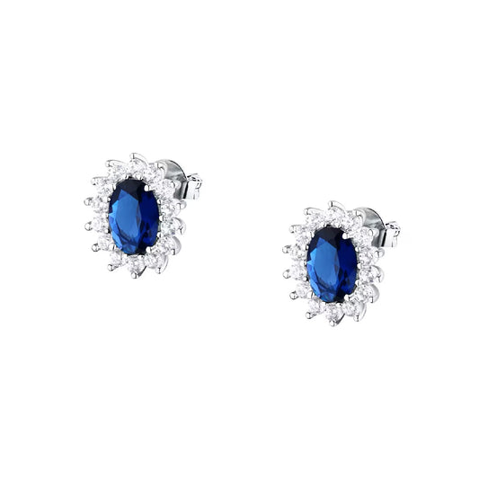 Orecchini a lobo Morellato in argento 925 con zircone blu MISURA UNICA