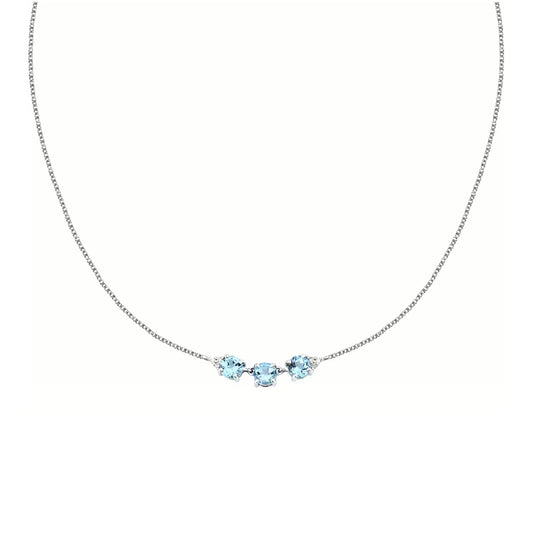 Collana girocollo donna Morellato argento zirconi azzurri MISURA UNICA