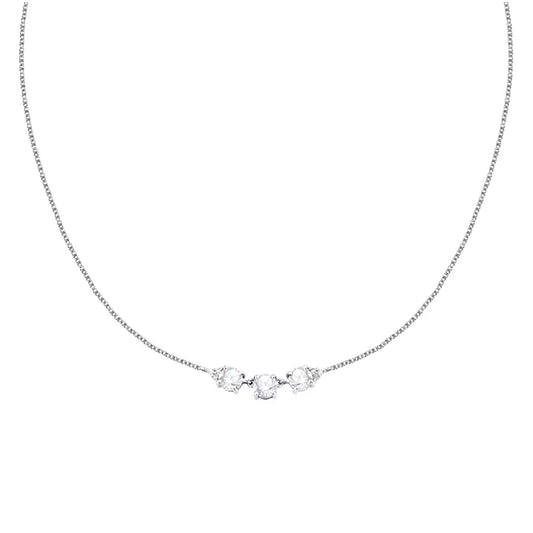 Collana girocollo Morellato argento tre zirconi bianchi MISURA UNICA