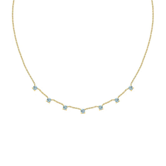 Collana girocollo Morellato argento oro zirconi azzurri MISURA UNICA