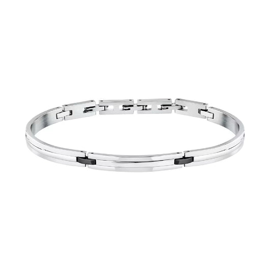Bracciale uomo Morellato acciaio nero design originale Regolabile 19-22 cm