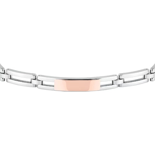 Bracciale catena uomo Morellato in acciaio rodio e rosé Regolabile 18-21,5 cm
