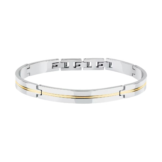 Bracciale semirigido uomo Morellato acciaio rodio e dorato 64 mm x 50 mm