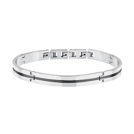 Bracciale semirigido uomo Morellato acciaio rodio e nero 64 mm x 50 mm