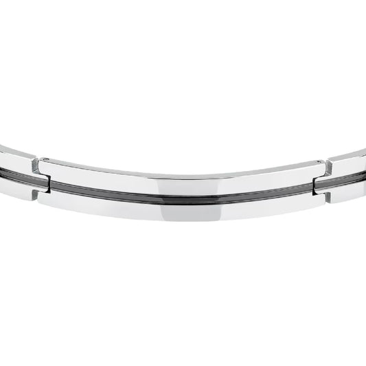 Bracciale semirigido uomo Morellato acciaio rodio e nero 64 mm x 50 mm