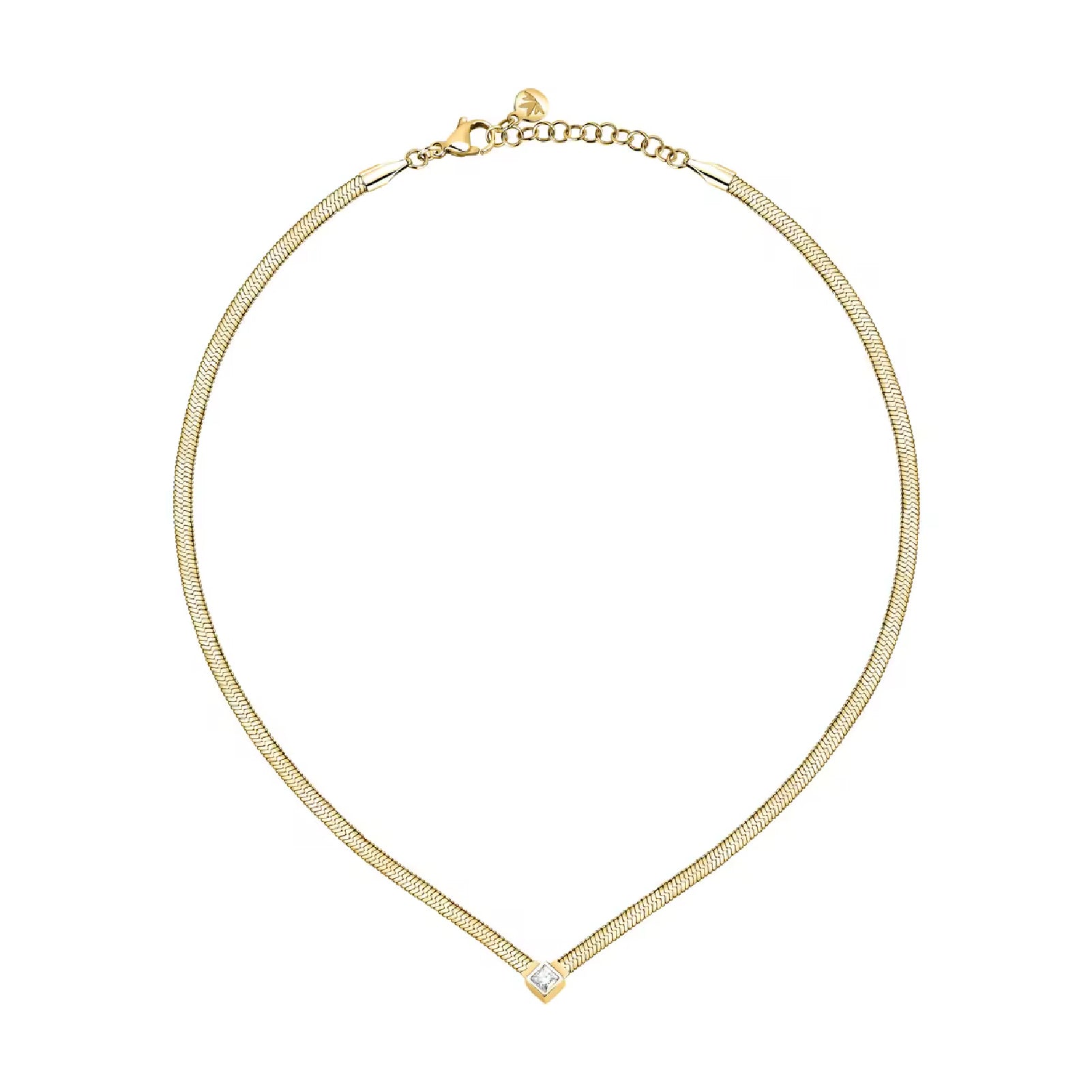 Collana punto luce Morellato in acciaio oro e cristallo