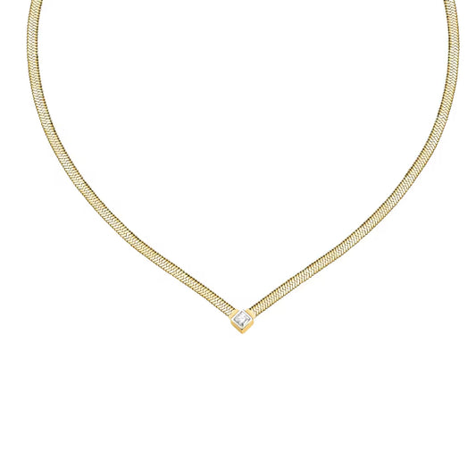 Collana punto luce Morellato in acciaio oro e cristallo MISURA UNICA