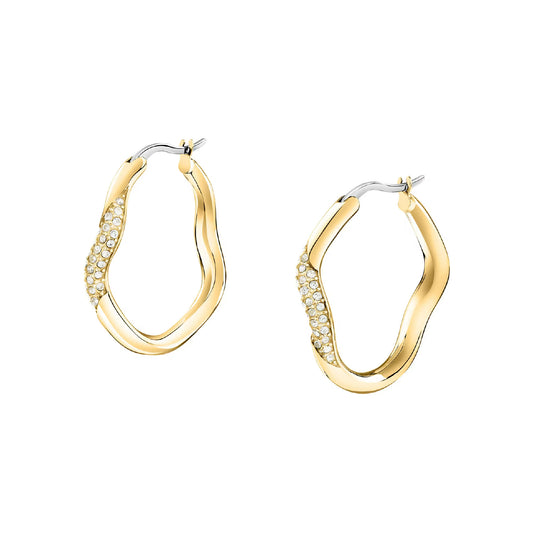 Orecchini cerchio Morellato Design pvd oro e cristalli bianchi MISURA UNICA