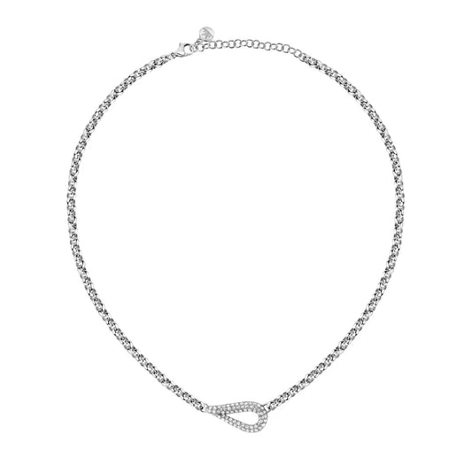 Collana da donna Morellato in acciaio rodiato con cristalli MISURA UNICA