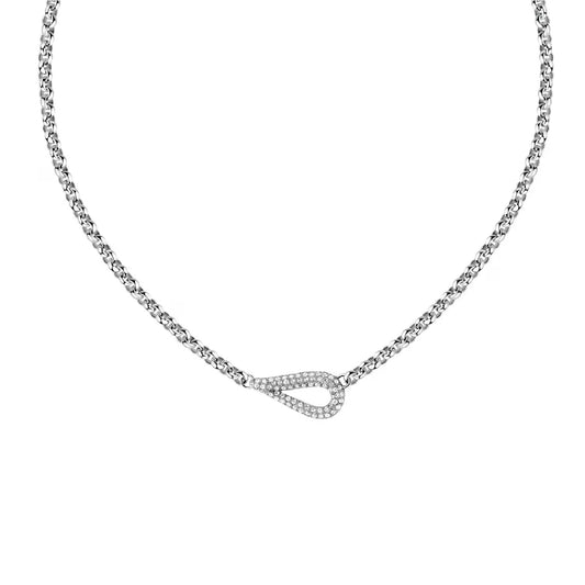 Collana da donna Morellato in acciaio rodiato con cristalli MISURA UNICA
