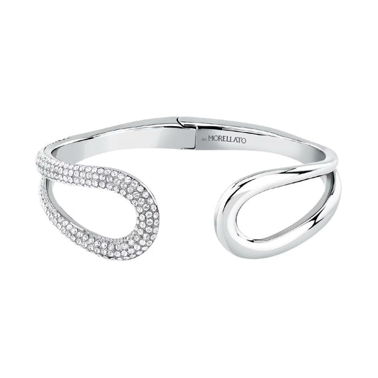 Bracciale bangle Morellato in acciaio rodiato con cristalli