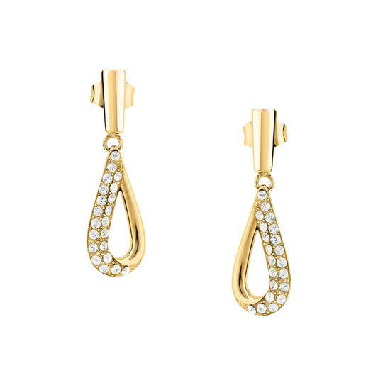 Orecchini pendenti Morellato acciaio dorato con cristalli