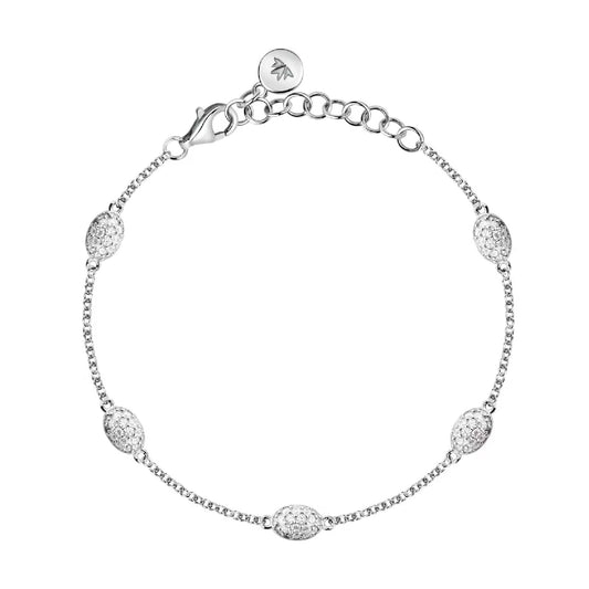Bracciale Morellato argento con elementi in pavé di zirconi Regolabile 16-19 cm