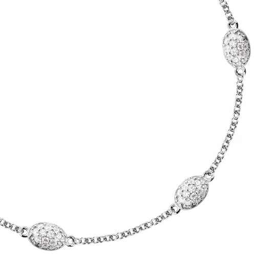 Bracciale Morellato argento con elementi in pavé di zirconi Regolabile 16-19 cm