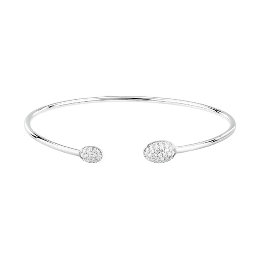 Bracciale bangle Morellato in argento con pavé di zirconi 60,00 mm x 50,00 mm