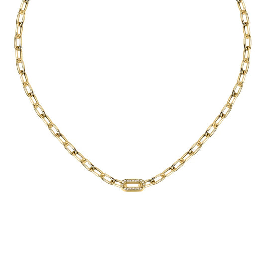 Collana girocollo Morellato in acciaio dorato con cristalli MISURA UNICA