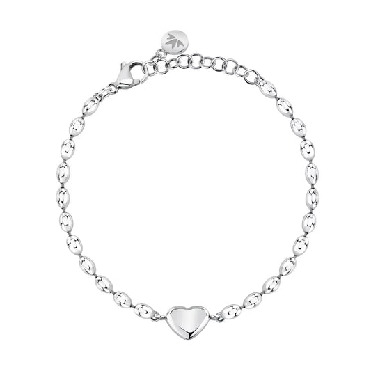 Bracciale catena Morellato in acciaio rodiato con cuore Regolabile 16-19 cm