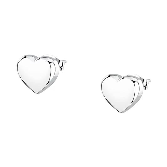 Orecchini a lobo Morellato in acciaio rodiato con cuore MISURA UNICA