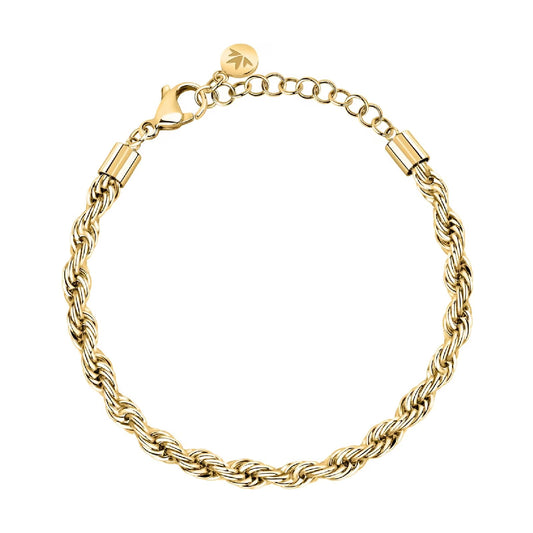 Bracciale spesso Morellato in acciaio dorato con intreccio Regolabile 16-20 cm
