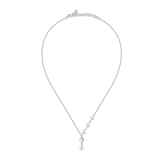 Collana Morellato argento con perle e punto luce di zircone MISURA UNICA