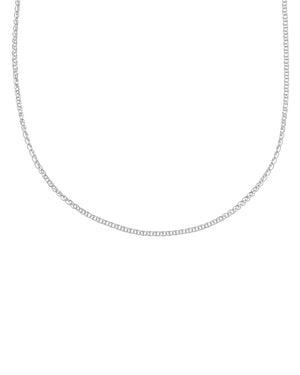 Collana catena da donna JOY Gioielli Oro in oro bianco 18kt con catena a maglie piccole incrociate MSS020BB45