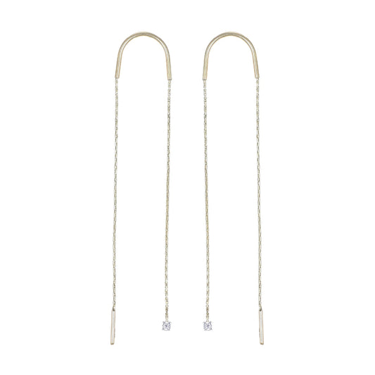 Orecchini con punto luce MagicWire oro 18kt e diamanti MISURA UNICA