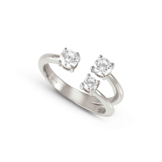 Anello trilogy donna Nomination in argento con zirconi 11