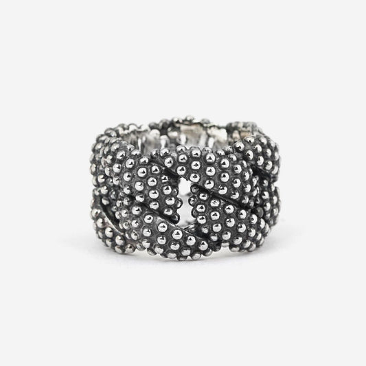 Anello Nove25 Puntinati donna argento con maglie spesse e piccole sfere N25ANE00007-1