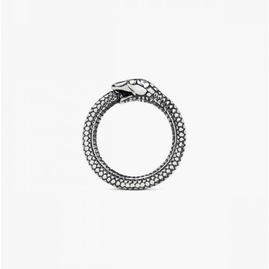 Anello Nove25 Snake Uroboro unisex in argento a serpente N25ANEBL277-2