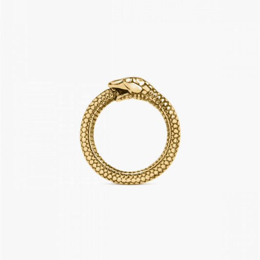 Anello Nove25 Snake Uroboro unisex in argento dorato a serpente N25ANEOG277-2