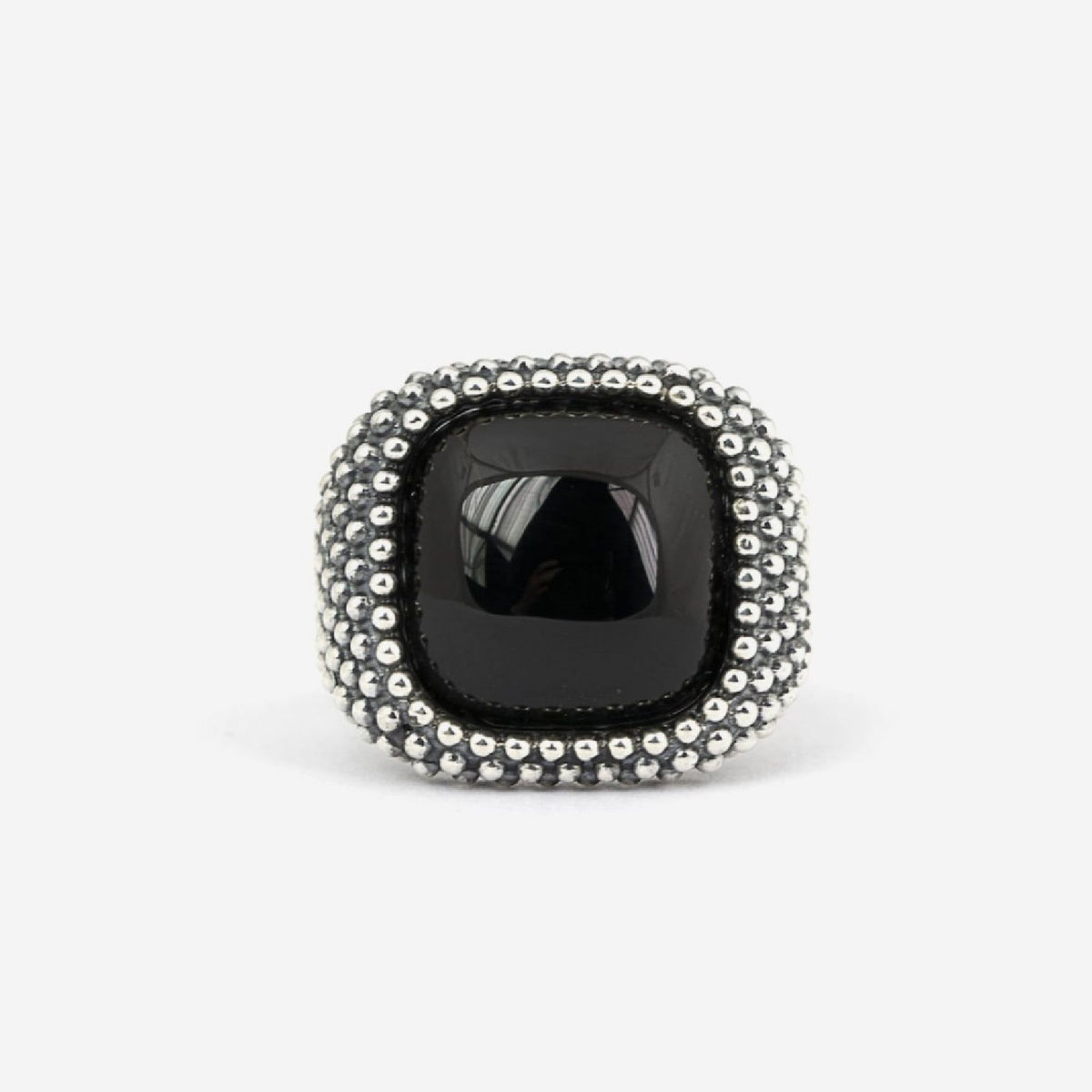 Anello Zancan da uomo in argento e madreperla nera misura 24