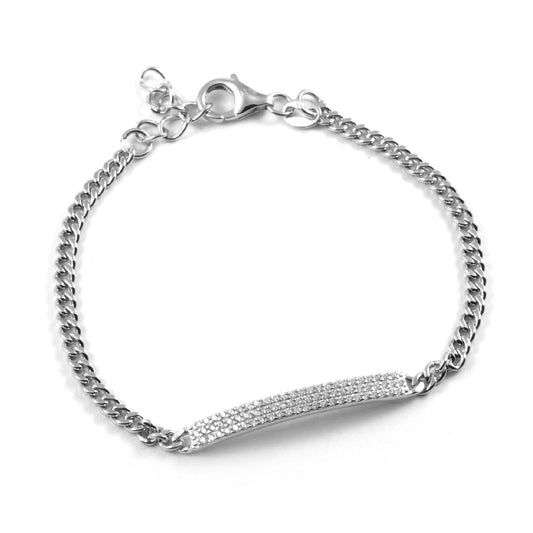 Bracciale catena unisex Nove25 Brillanti donna argento rodio targa con zirconi N25BRA00416-2