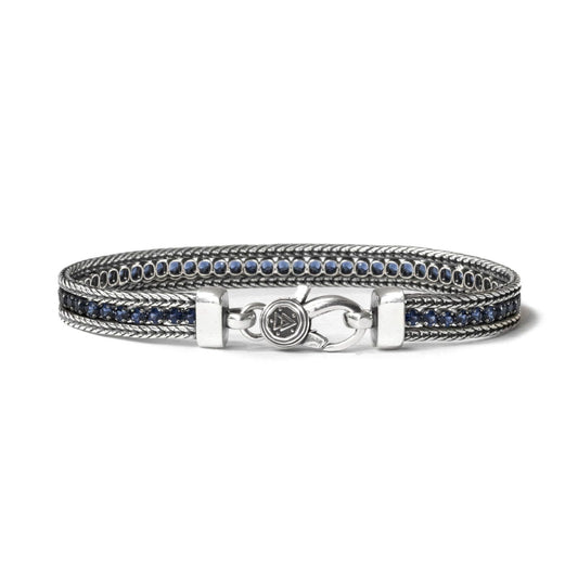 Bracciale tennis unisex Nove25 Timeless argento brunito con zirconi blu N25BRA00420-1
