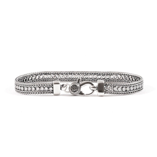 Bracciale tennis unisex Nove25 Timeless argento brunito con zirconi bianchi N25BRA00421-1