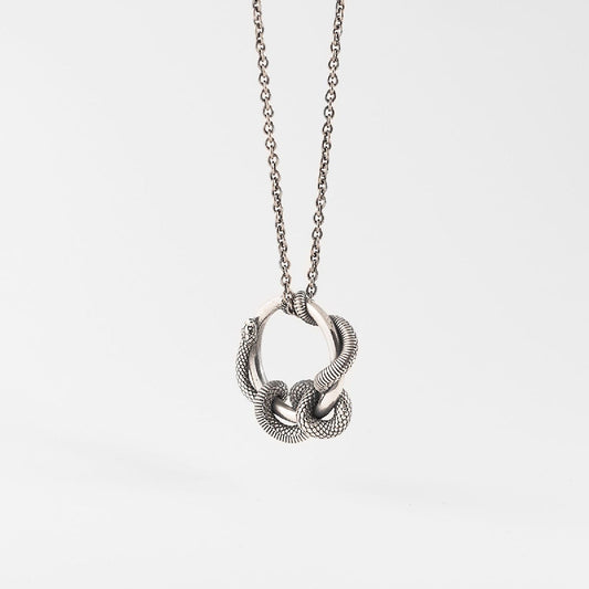 Collana Nove25 Snake unisex in argento ciondolo con serpente N25COL00405-O-S-1