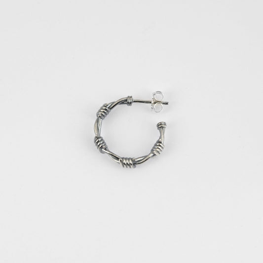 Mono orecchino a cerchio Nove25 Filo Spinato donna argento filo spinato 17,5mm N25ORE00220-O-S-1