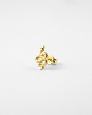 Mono orecchino a lobo Nove25 Snake unisex in argento 925 dorato a forma di serpente 12mm N25ORE00445/O/S