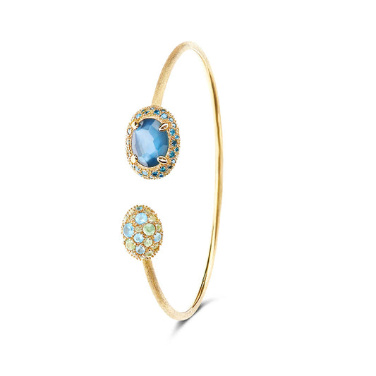 Bracciale Nanis Dancing Reverse oro 18K con diamanti e pietre 17,50 cm