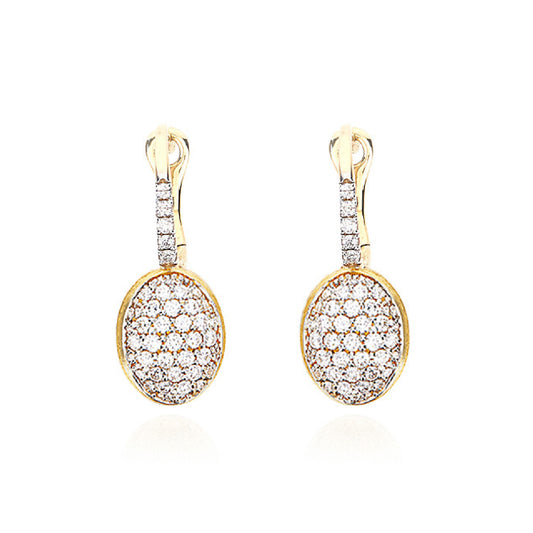 Orecchini pendenti Nanis in oro giallo 18kt e pavé di diamanti MISURA UNICA