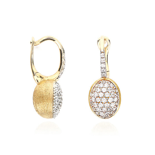 Orecchini pendenti Nanis in oro giallo 18kt e pavé di diamanti MISURA UNICA