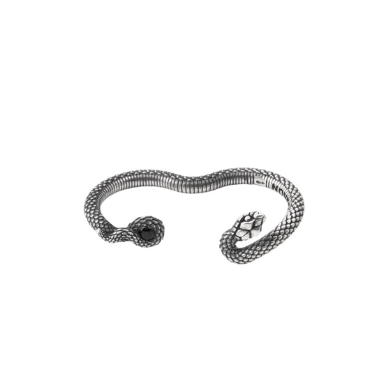 Anello doppio dito NOVE25 in argento con serpente e zircone 12