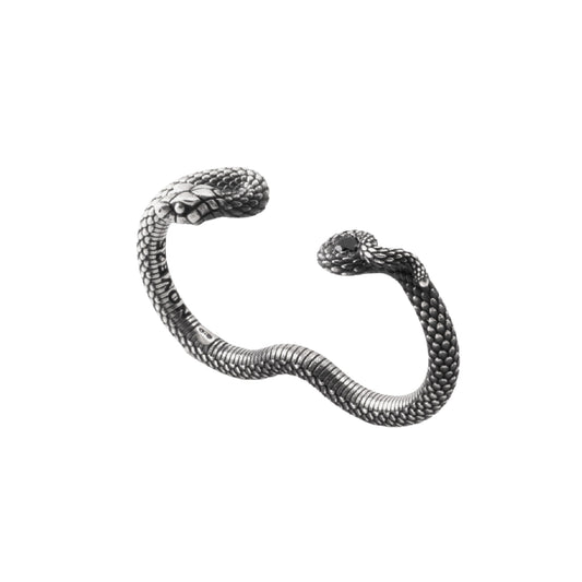 Anello doppio dito NOVE25 in argento con serpente e zircone 12