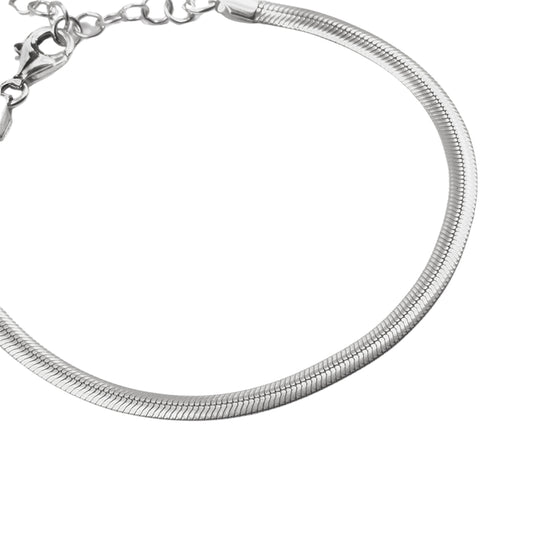 Bracciale NOVE25 in argento effetto snake con finitura lucida Regolabile 17-20 cm