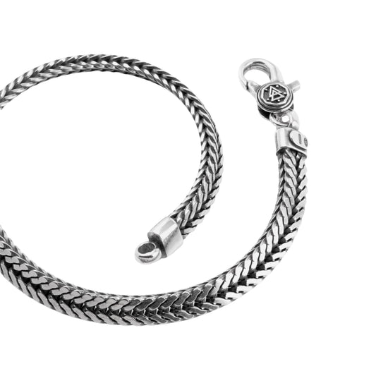 Bracciale catena coda di volpe NOVE25 in argento brunito 20 cm